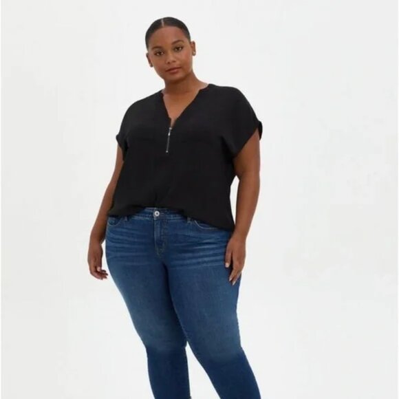 Torrid Georgette Zip-Front Dolman Tunic Blouse 4X - Picture 6 of 16